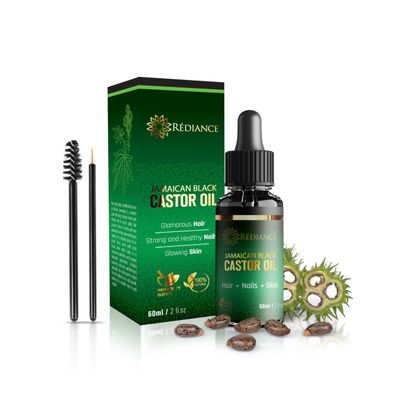 Rdiance Jamaican Black Castor Oil - 100 Pure, Organic, Cold-Pressed (60ml) Hair Growth, Skin Moisturizer Nail Care - Strengthens, Hydrates Restores Healthy Hair Skin - 60ml