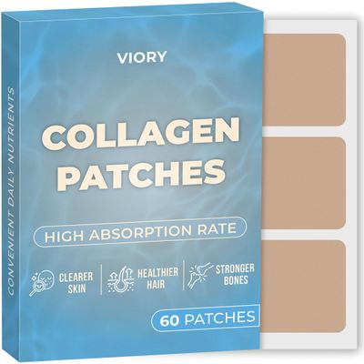 Collagen Patches (Pack of 60) - 100 Natural Patch for Women and Men - Body Skin Support - with Glutathione - Firming, Focus, Energy - Enhanced Formula