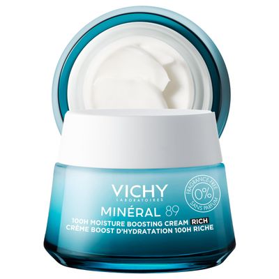 Vichy Mineral 89 Cream, 100H Rich Moisture Boosting Cream Hydrating Face Moisturizer with Hyaluronic Acid Niacinamide Daily Face Cream Available in 2 Formulas Suitable for All Skin Types