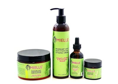 Mielle Organics Rosemary Mint Combo (Cream Oil Masque Edge Gel) - Strengthening Formula - Sulfate-Free - For All Hair Types - Salon-Quality Results