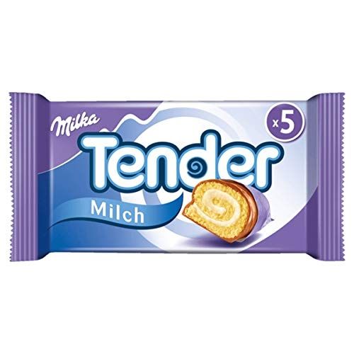 Milka Tender Milk Sponge Roll with Milk Cream Filling and Milk Chocolate 5 x 37 g Milka Germany