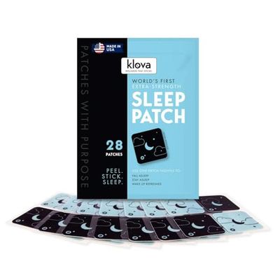Klova Extra Strength Sleep Patches for Longer-Lasting Rest Clear Morning Energy, with 6mg Melatonin and Natural Ingredients Like Valerian, Passion Flower, L-Theanine More