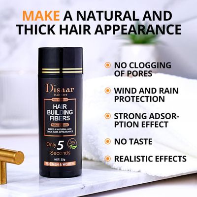 DISAAR BEAUTY Protein Fiber Thickening Hair Building Fibers Natural Black for Men and Women Keratin Fiber 22g 0.78oz