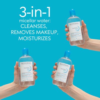 Bioderma Hydrabio DUO H2O Micellar Water Cleansing and Make-Up Removing for Dehydrated Sensitive Skin, 33.4 Fl Oz