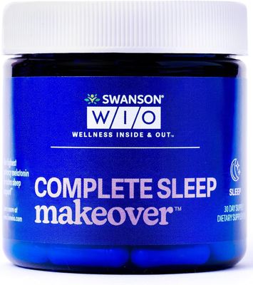 Swanson WIO Complete Sleep Makeover for Better Sleep, Relax, Relaxation, Extra Strength Circadian Sleep Cycle Support, Melatonin 10 mg, Wellness - 4 oz Bottle, 30 Capsules (30-Day Supply)