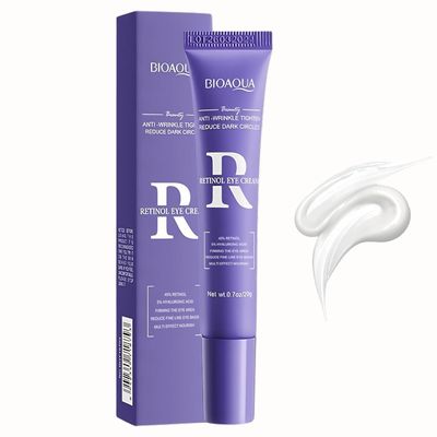 Retinol Eye Cream, Moisturizing Eye Care Daily Anti-Wrinkle Cream with 45 Retinol and 5 Hyaluronic Acid to Smooth and Moisturize Skin, Under Eye Bags, Reduce Dark Circles, Wrinkles (0.7 Ounces)