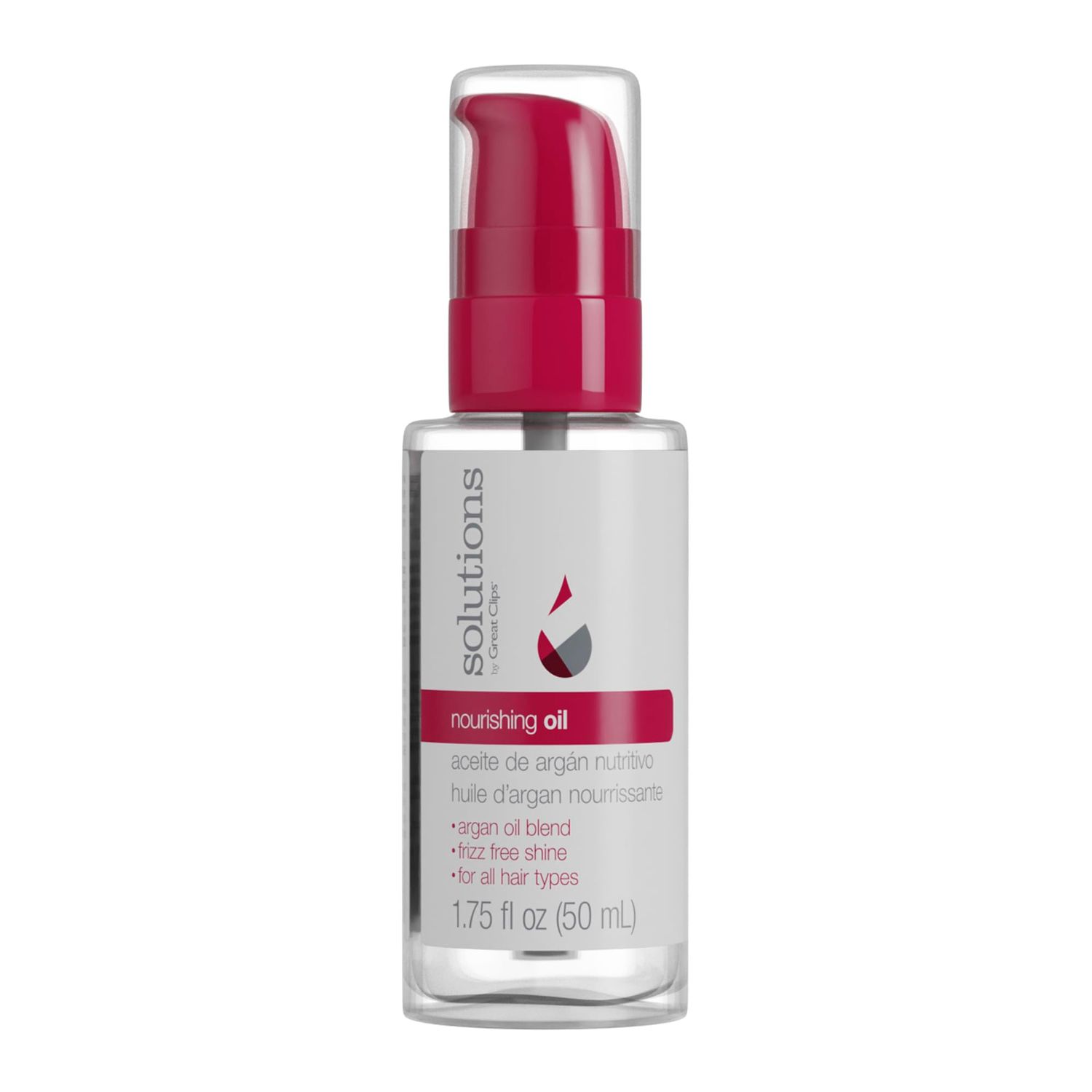 GREAT CLIPS Solutions Nourishing Oil, 1.75oz Argan-Oil Blend Hydrates Hair Skin Great for Dry, Damaged Hair