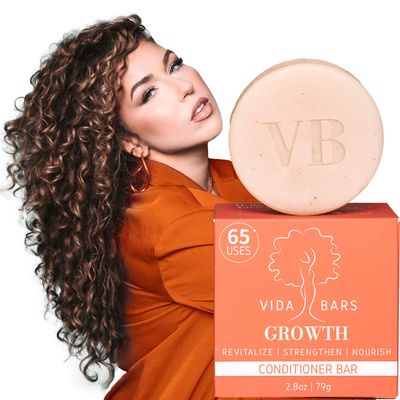 Vida Bars Growth Conditioner Bar for Curly and Thinning Hair All Natural, Moisturizing, Vegan, Handmade in the USA (Bergamot Rosemary Scent for Curly Hair)