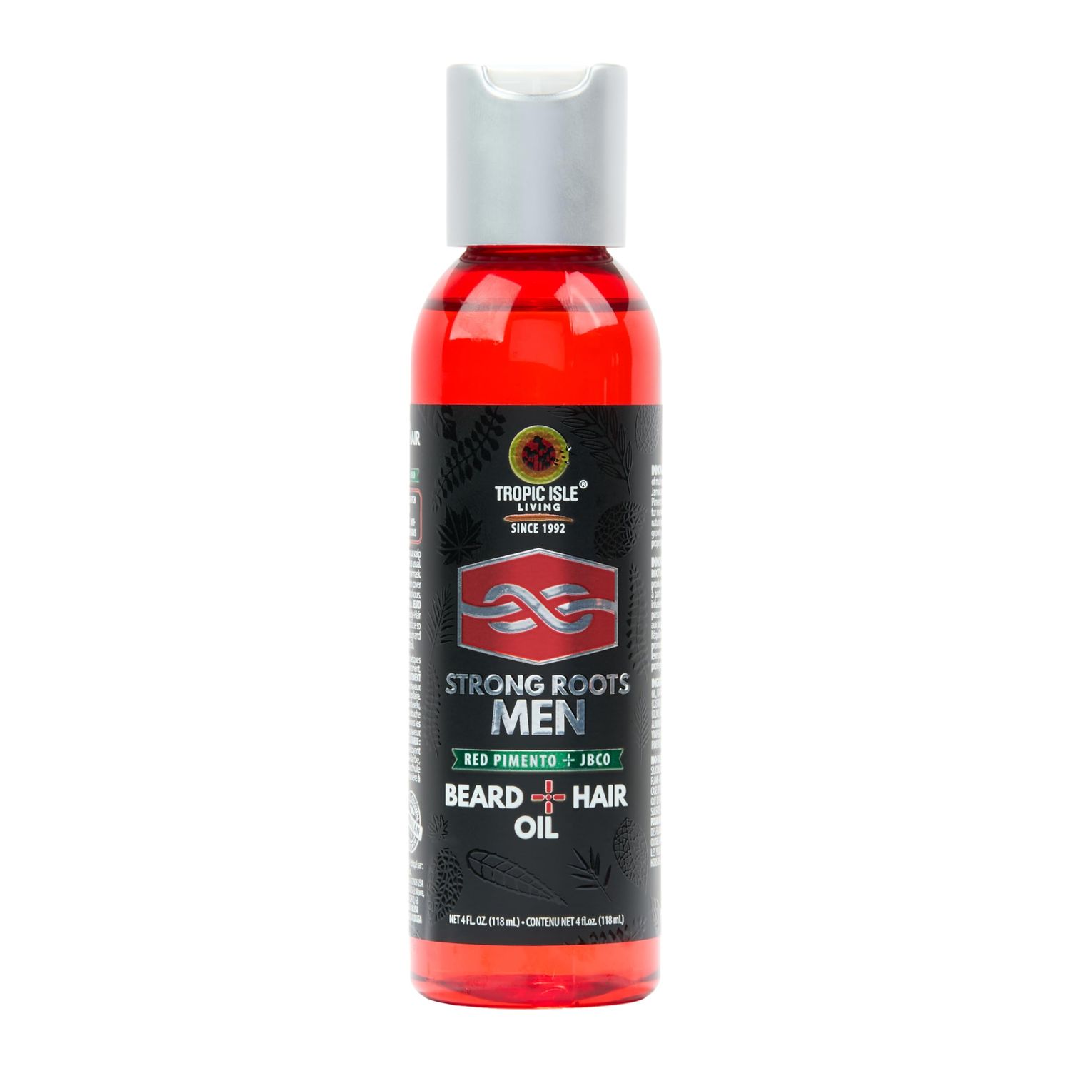 Strong Roots Men Beard Hair Oil - for Grooming, Moisturizing Conditioner Softens and Promotes Beard Growth, Itch Relief, Natural Jamaican Black Castor Oil infused with Red Pimento