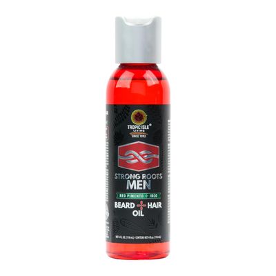 Strong Roots Men Beard Hair Oil - for Grooming, Moisturizing Conditioner Softens and Promotes Beard Growth, Itch Relief, Natural Jamaican Black Castor Oil infused with Red Pimento