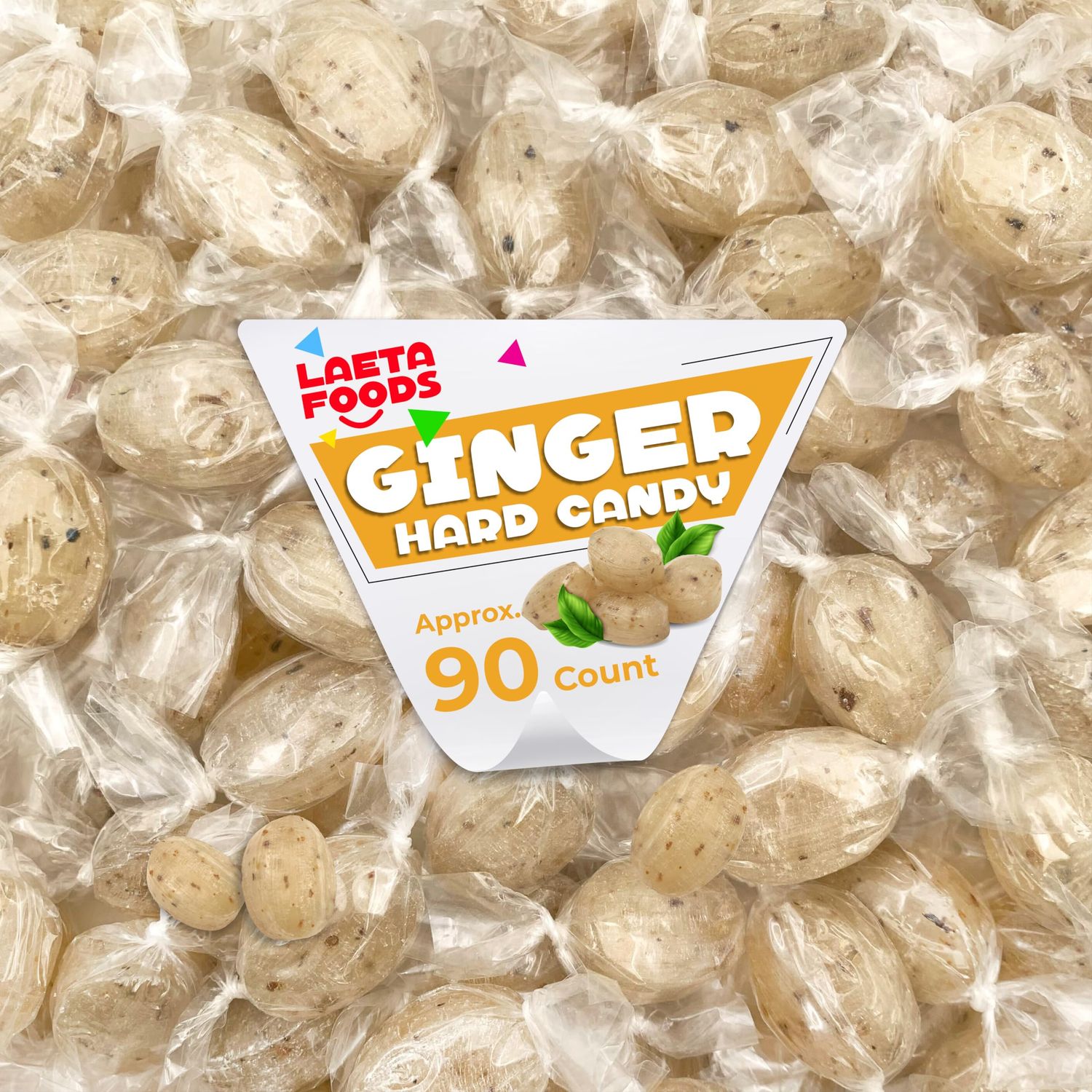 Ginger Hard Candy, Old-Fashioned Individually Wrapped Delight (1 Pound Bag - Approx. 90 Count)