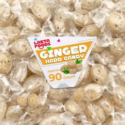 Ginger Hard Candy, Old-Fashioned Individually Wrapped Delight (1 Pound Bag - Approx. 90 Count)