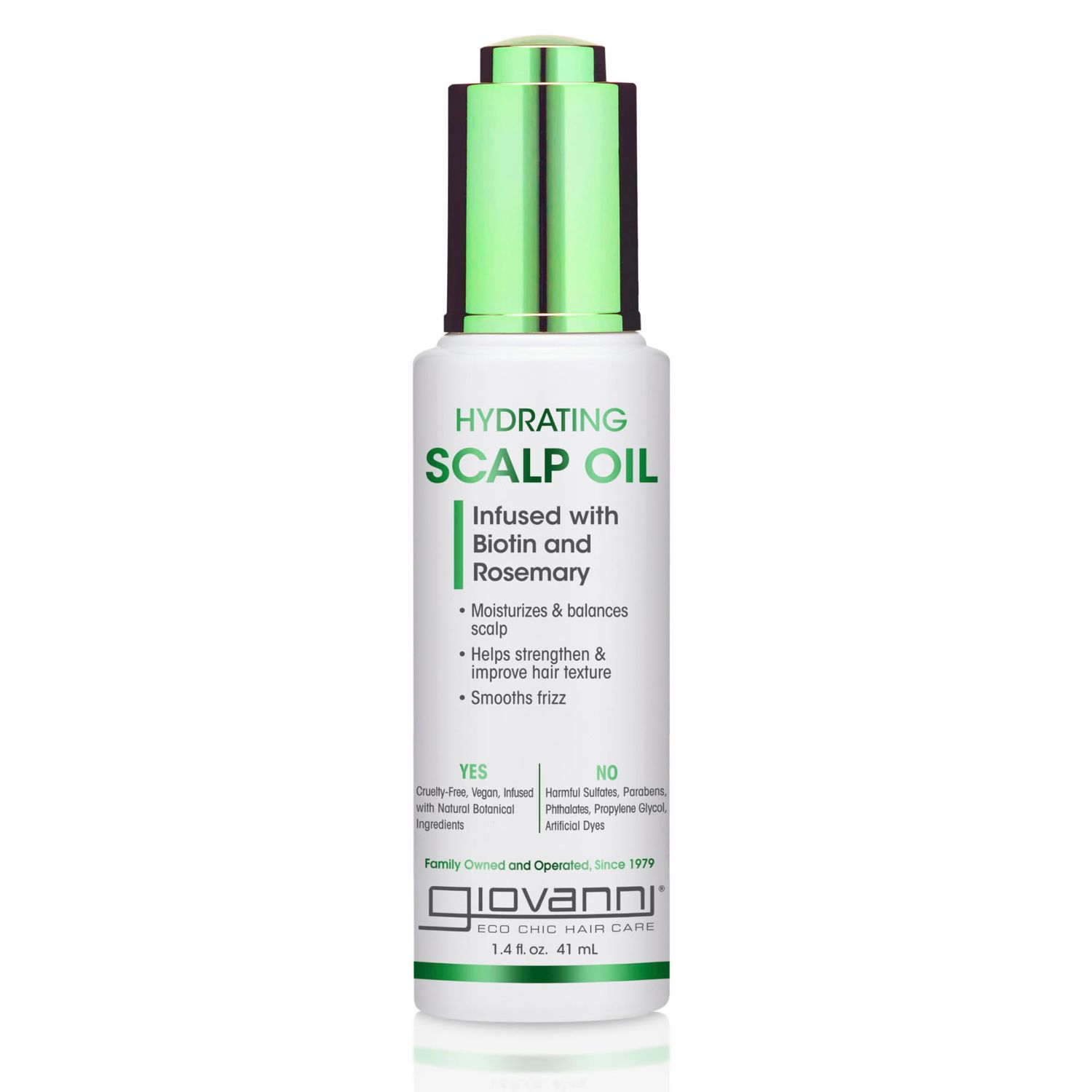 GIOVANNI Hydrating Scalp Oil - Moisturizes Balances Scalp, Helps Strengthen Improve Hair Texture, Infused with Biotin and Rosemary, Vegan - 1.4 oz