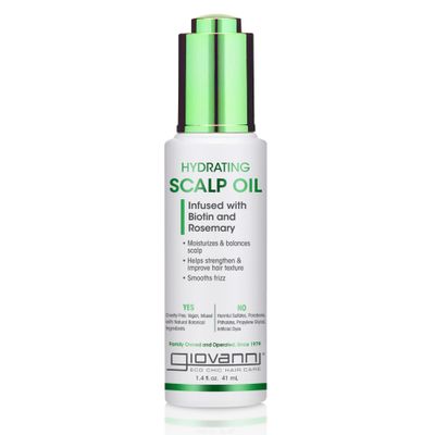 GIOVANNI Hydrating Scalp Oil - Moisturizes Balances Scalp, Helps Strengthen Improve Hair Texture, Infused with Biotin and Rosemary, Vegan - 1.4 oz