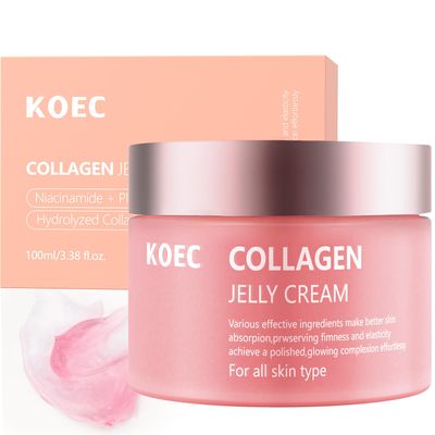 YIMEIR Collagen Jelly Cream - Niacinamide Hydrolyzed Collagen - Collagen Face Cream Skin Care for All Skin Type, Preserves Firmness and Elasticity(3.38 fl.oz)