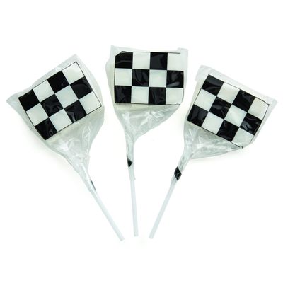 Fun Express Checkered Flag Suckers - Fun Race Car Party Favors - Ideal for Racing -Themed Celebrations Kids Party Treats Decorations - Perfect for Birthdays Special Occasions - 12 Pieces