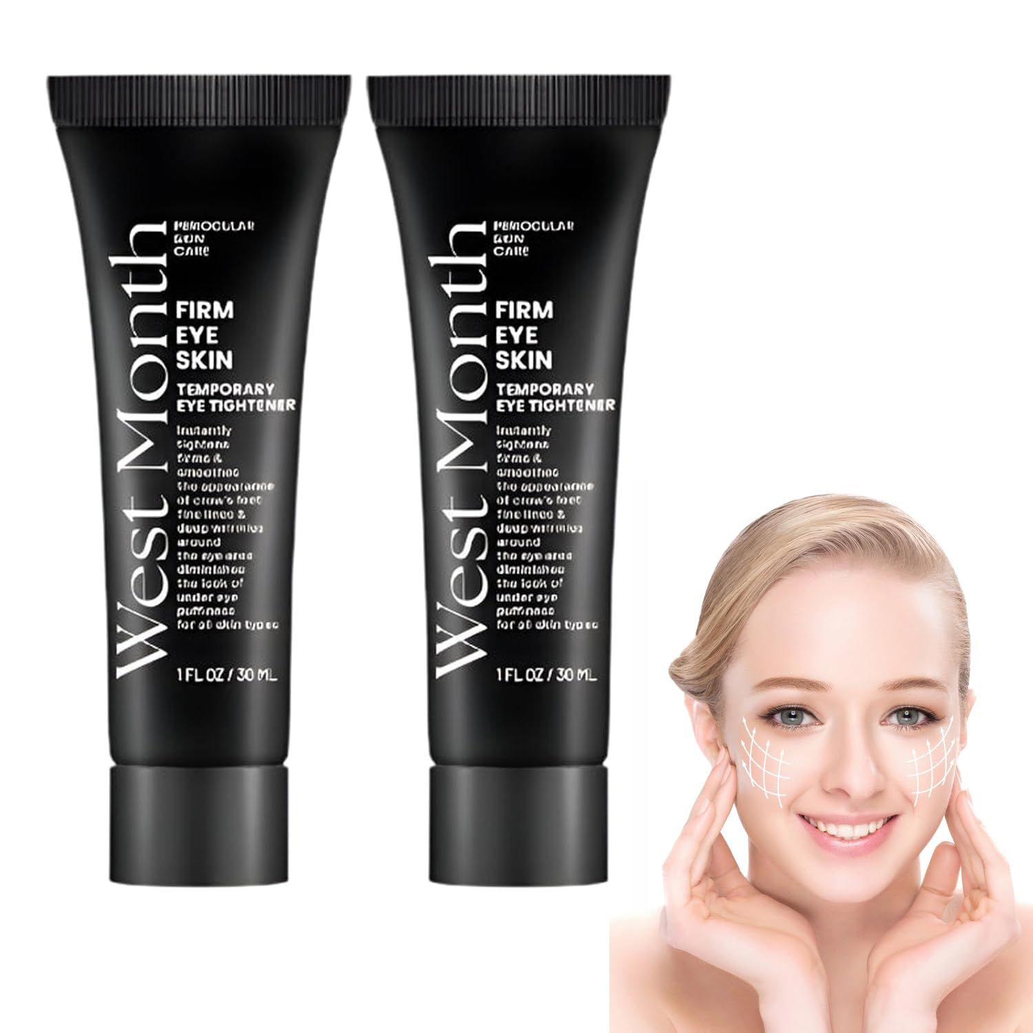 2025 New West Month Firm Eye Cream, Instant Eye Firm Cream, WEST MONTH Fast Firming Eye Cream, Anti Aging Eye Cream for Dark Circles, Puffiness Bags