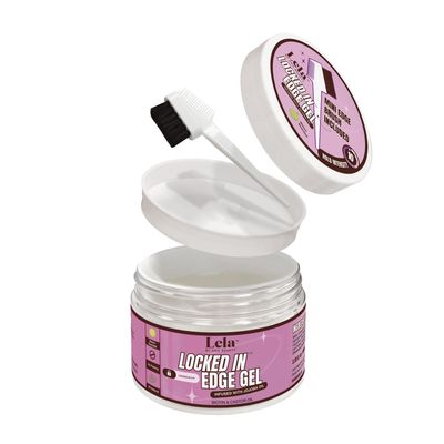 Lela Beauty Locked In Edge Gel with Jojoba Oil, Biotin, and Castor Oil- Melon Scent, Travel-Friendly, All Natural, Long-Lasting Hold, Non-Flaking 100mL3.38 fl. oz
