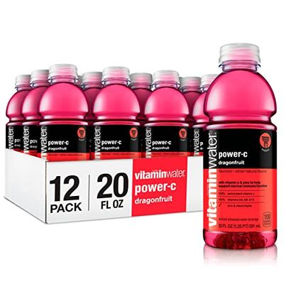 vitaminwater power-c electrolyte enhanced water wvitamins, dragonfruit drinks, 20 fl oz, 12 Pack