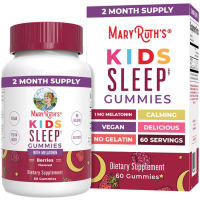 MaryRuth&#39;s Melatonin Gummies for Kids 2 Month Supply Sleep Gummies for Kids Ages 4 Kids Melatonin Gummy Melatonin 1 mg Relaxation Sleep Support Vegan Gluten Free 60 Count