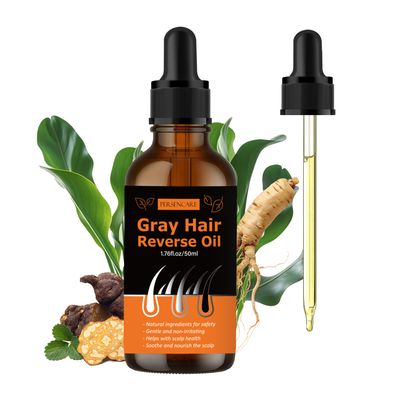 VAEYAE Herbal Gray Hair Reverse Essential Oil for Man Woman, Grey Hair Darkening Conditioner Essence, Restore Natural Black Color With Usma Polygonum Multiflorum Herb Oil Blend for Hair Growth Serum