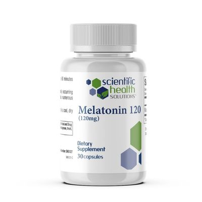 Scientific Health Solutions Melatonin 120mg Single-Dose Melatonin in Easy-to-Swallow Capsules Vegan, Non-GMO Gluten-Free US-Made Extra Strength Melatonin