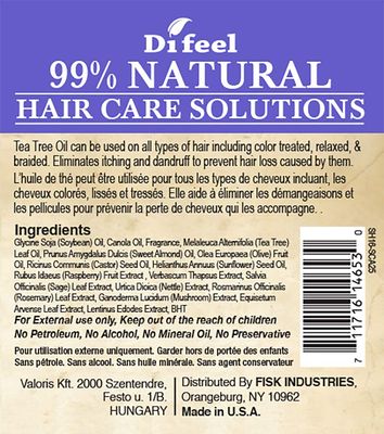 Difeel 99 Natural Therapeutic Hair Care Solutions - Scalp Care 2.5 ounce