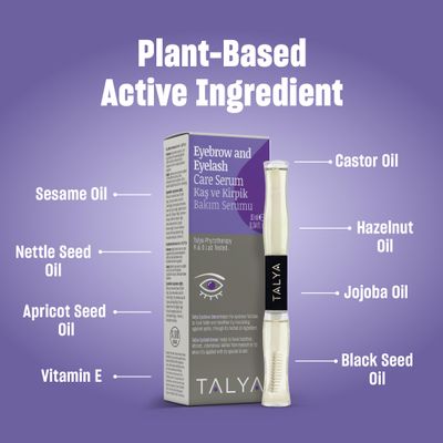 Talya Eyebrow and Eyelash Care Serum Eyelash and Eyebrow Enhancing Serum,Natural Oil blend, Promotes Appearance of Longer, Thicker Eyebrows Eyelashes, special package