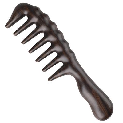 Onedor Handmade 100 Natural Black Sandalwood Hair Combs - Anti-Static Sandalwood Scent Natural Hair Detangler Wooden Comb (Thickening Comb)