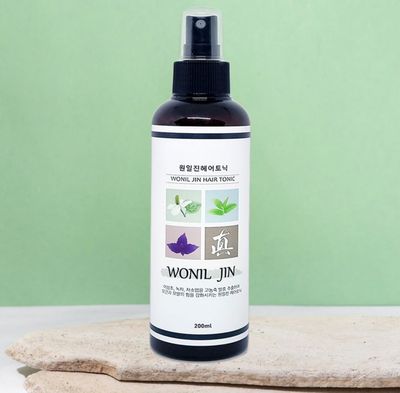 Wonil Jin Hair Tonic, Scalp treatment tonic, Traditional Korean herbal cooling spray, rosemary oil, green tea extract