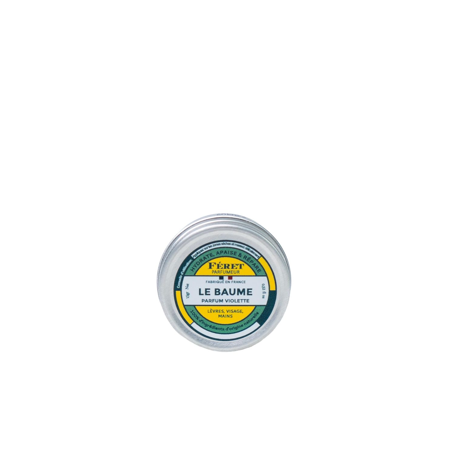 Feret Le Baume Multi-Purpose Balm - Violette - Natural Lip Balm with Shea Butter Honey - Hydrating Moisturizer for Dry Skin, Lips Cuticles - Made in France - 15ml .6oz