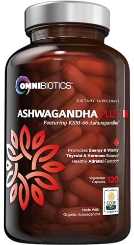 Organic Ashwagandha Supplement - 1300mg Ashwagandha KSM 66 Root Extract with Extra Strength Formula for Cortisol Balance, Mood Support, Stress Relief, and Sleep. Non-GMO - 120 Organic Vegan Capsules