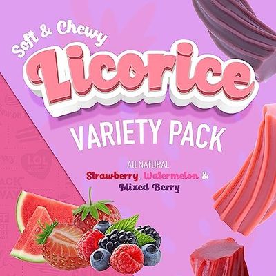 Wiley Wallaby Licorice 10 Ounce Classic Red, Watermelon, Blasted Berry Gourmet Australian Style Soft Chewy Licorice Candy Variety Pack Twists, 3 Pack