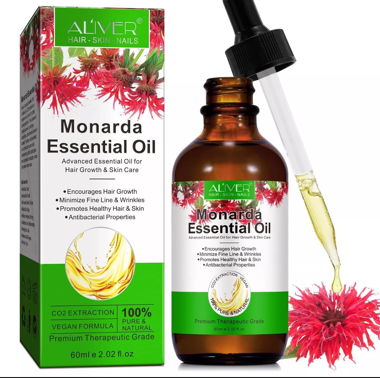 Aromixe Monarda Hair Growth Oil - 60 ML Deep Moisture Shine Treatment for Stronger, Healthier Hair