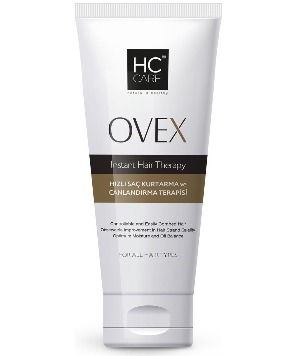 HC Care OVEX Fast Hair Recovery and Revitalization Cream 6.76 fl oz. - Instant Moisture Therapy for All Hair Types - Silky, Shiny and Smooth Hair for Frizzy, Damaged Hair