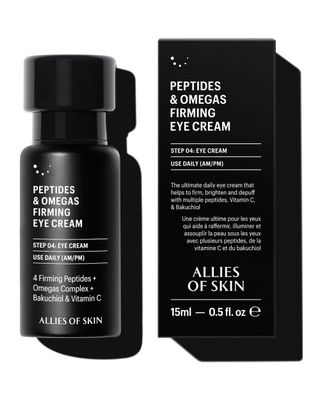 Allies of Skin Peptides Firming Eye Cream Under Eye Moisturizer for Dark Circles Puffiness Bakuchiol, Ceramides and Vitamin C for Fine Lines and Under Eye Area 0.5 oz