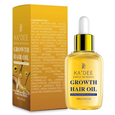 Ka&#39;dee Growth Hair Oil, 1.01 fl oz, Biotin, Castor Oil, Black Rice