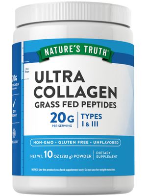 Nature&#39;s Truth Collagen Peptides Powder Unflavored Grass Fed, Type 1 3 10 oz Keto Friendly Mixes Easily Non-GMO, Gluten Free Supplement