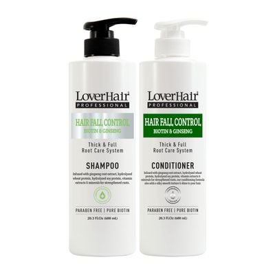 Combo LoverHair Professional Hair Fall Control Shampoo Conditioner 600ml - 20.3 fl.oz