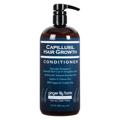 Ginger Lily Farms Salon Formula Capillusil Hair Growth Conditioner for All Hair Types, 100 Vegan Cruelty-Free, 32 Fl Oz