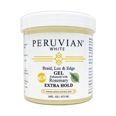 Peruvian white Braid, Loc, and Edge Gel EXTRA HOLD for Relaxed Natural Hair, 16 oz. (Rosemary)