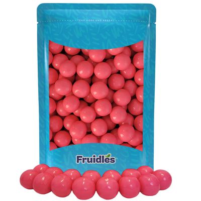 Fruidles Original Pink Gum Balls Fruit Flavored, Candy Buffet Treats, Machine Size Refills, Kosher Certified Parve, 1&quot; Inch (1 Pound)