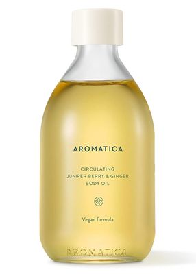 AROMATICA Circulating Body Oil Juniper Berry Ginger -3.38 fl. oz. - Aromatherapy Massage Oil - Vegan Essential and Non Toxic Body Oil - After Shower Body Oil for Women