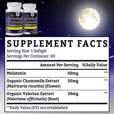 Fogoro Melatonin 60mg-Fall Asleep Faster, Stay Asleep Longer,High Dose, 60 Count(pack of 2)