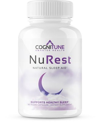 CogniTune Natural Sleep Aid for Adults - Herbal Sleep Aid Supplement - Non-Drowsy Formula with Melatonin, Valerian Root, Lemon Balm, Chamomile, GABA More