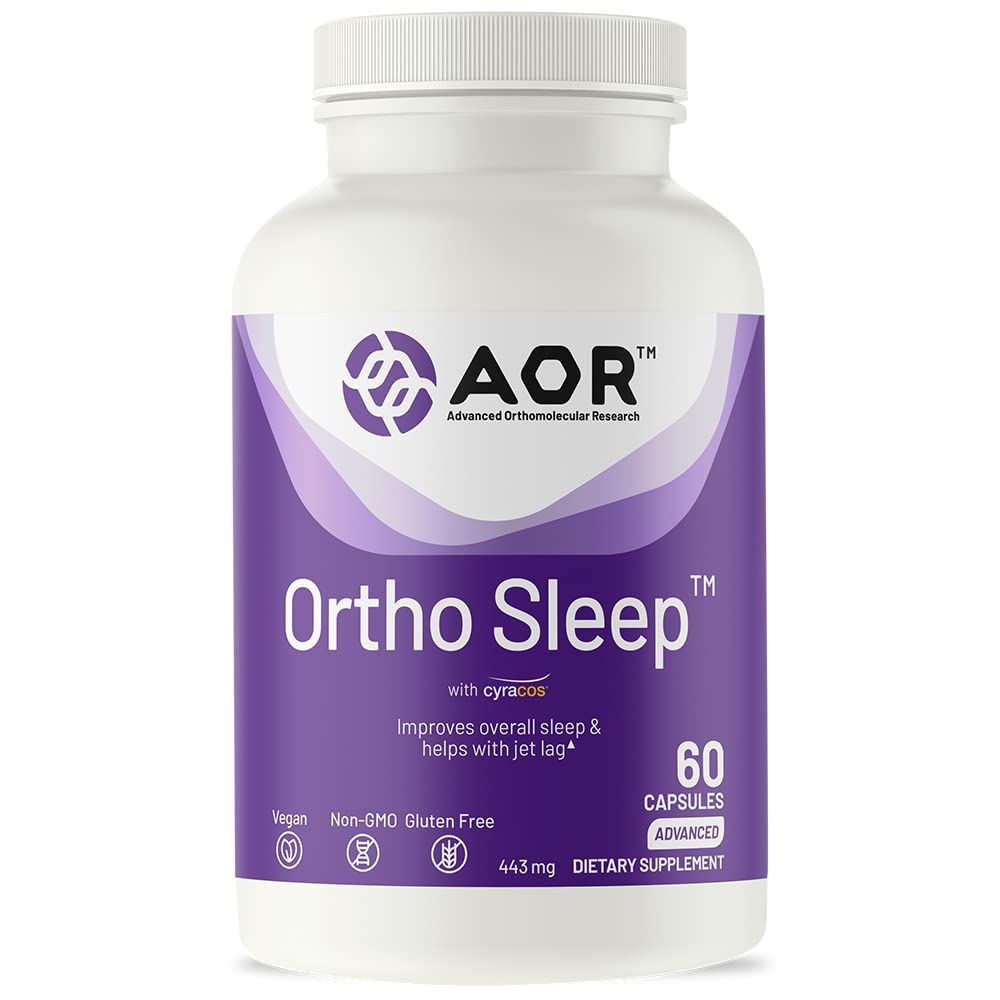 AOR, Ortho Sleep, Improves Overall Sleep Helps with Jet lag, Natural Supplement with GABA, Melatonin, L-Theanine, Vegan, 30 Servings (60 Capsules)