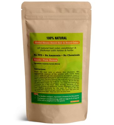 Natural PURE Henna Hair ColorDye 100 Pure Chemical Free Hair Color, Conditioner Triple Sifted Herbal Henna for Hair Care Growth Men Women (227 gram 8 oz)