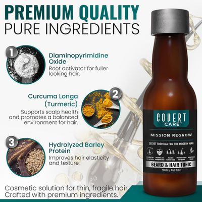 Hair and Beard Thickening Serum for Men - Lightweight Root Activator for Thinning Hair, Scalp Nourishment for Fuller, Stronger-Looking Hair