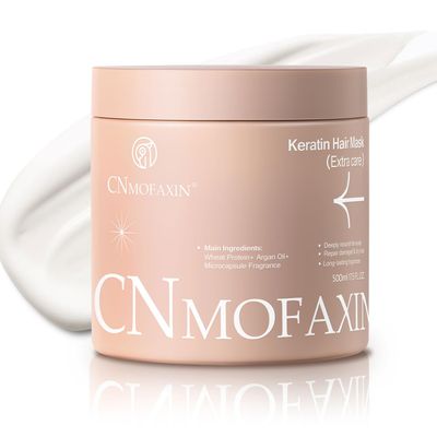 CNMOFAXIN Keratin Hair Mask Deep Conditioner, Hydrating Deep Conditioning Repair with Wheat Protein Argan Oil for Dry, Damaged, or Color-Treated Hair, Anti-Frizz Hair Treatment - 17.5 Oz.