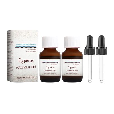 Dosoecse Cyperus Rotundus Oil for Hair Removal, Natural with Dropper, Reducing Body Hair Growth (2pcs)